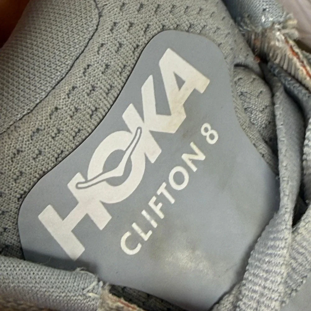 Running Shoes Hoka One One Womens 9B Grey Orange Clifton 8 Sneakers 1119394 BFPA